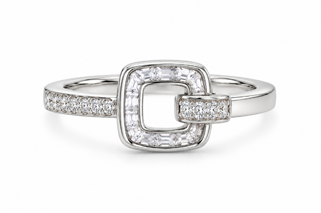 Halo Square Elegance Ring